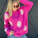Smile Sweater-Hot Pink - Infinity Raine