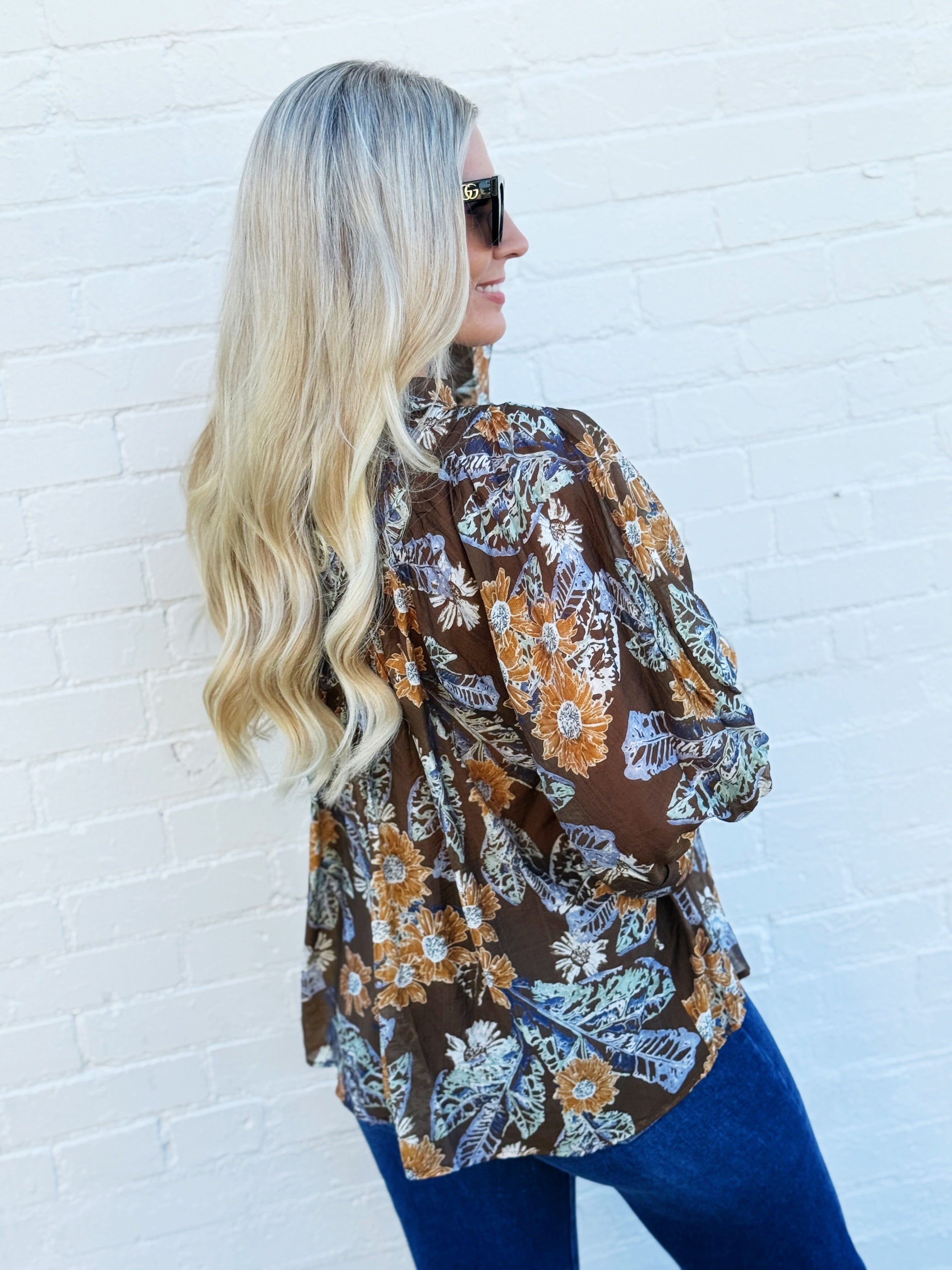 ee:some Tops - Blouses Floral Blouse In Mocha Bloom