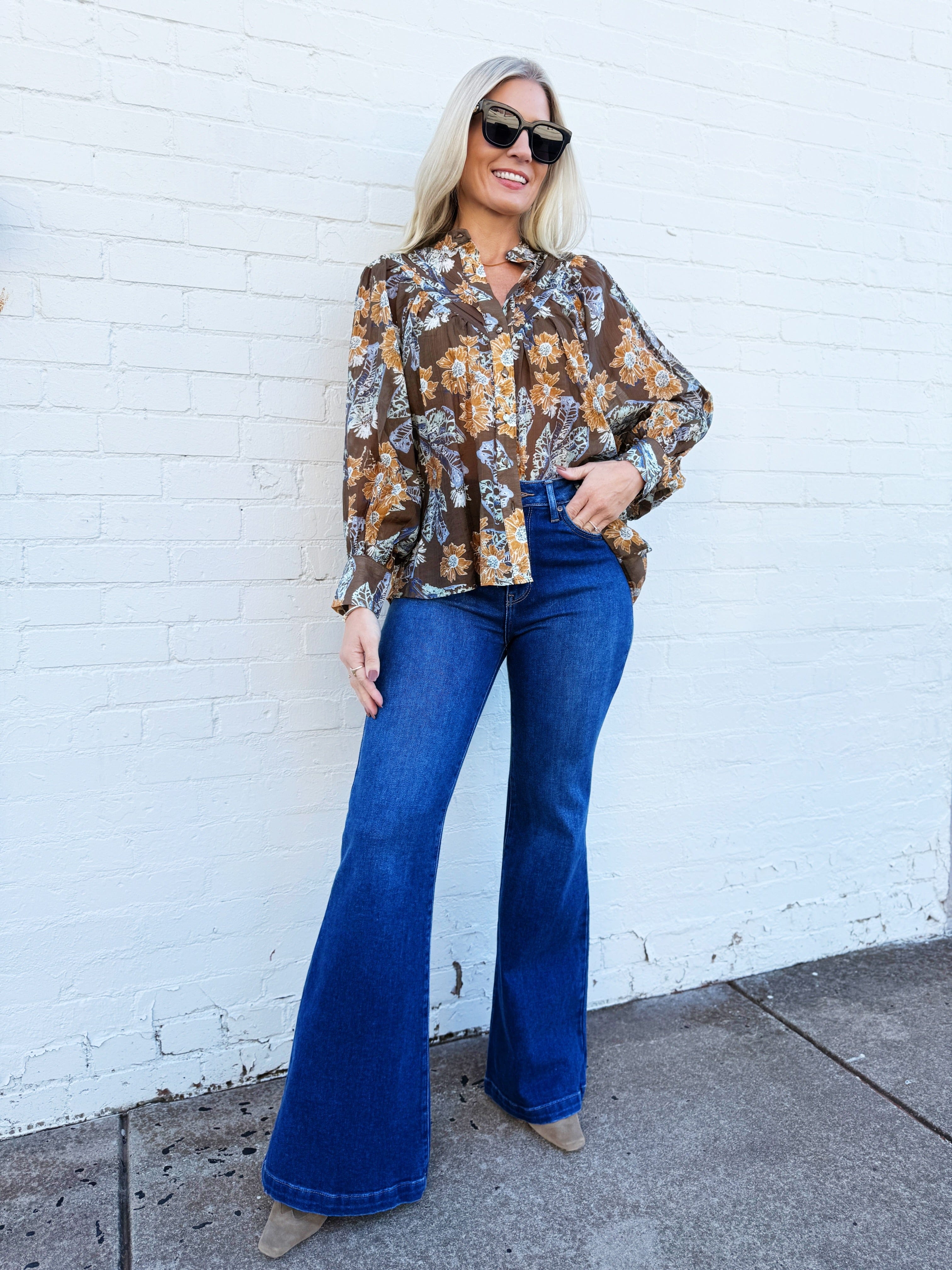 ee:some Tops - Blouses Floral Blouse In Mocha Bloom