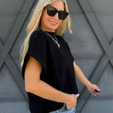 Dolman Sleeve Round Neck Sweater In Black - Infinity Raine