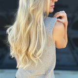 Sleeveless Mock Neck Sweater Top In Heather Grey - Infinity Raine