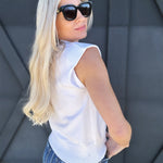 Sleeveless Mock Neck Sweater Top In Off White - Infinity Raine