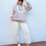 ee:some Tops - Sweatshirts Horseshoe Pullover In Almond Milk