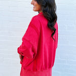 ee:some Tops - Sweatshirts Snap Collared Pullover In Red