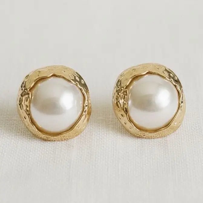 Elegant Round Pearl Drop Earrings - Infinity Raine