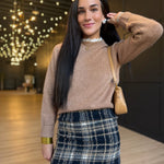 Elise Plaid Mini Skirt In Navy - Infinity Raine