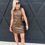 Ember Shift Dress In Brown - Infinity Raine