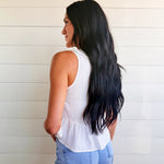 Embroidered Collared Ruffle Trim Button Down Top In Off White - Infinity Raine
