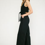 Fashionable Denim V Neck Romper-Black - Infinity Raine