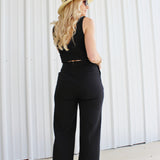 Fashionable Denim V Neck Romper-Black - Infinity Raine