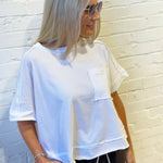 Exposed Seam Boxy Tee In White - Infinity Raine