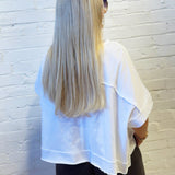 Exposed Seam Boxy Tee In White - Infinity Raine