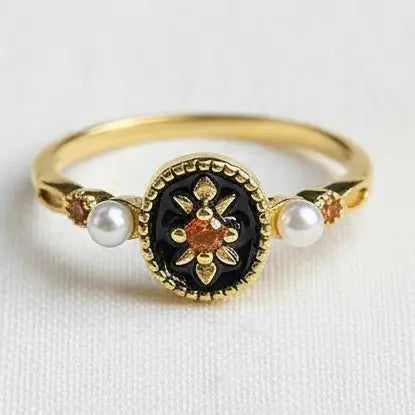 Vintage Enamel Drip Ring with Artistic Design - Infinity Raine