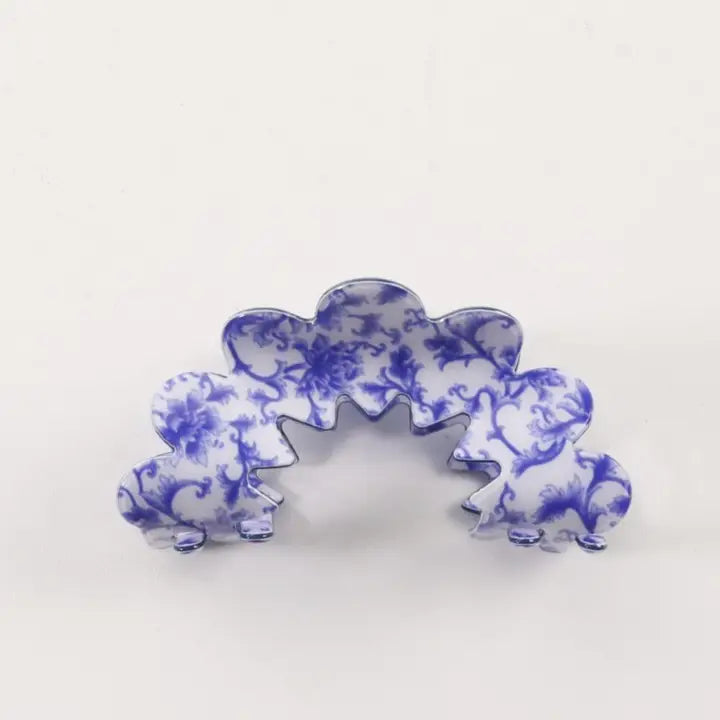 Vintage Porcelain Style Half Moon Hair Claw Clip - Infinity Raine