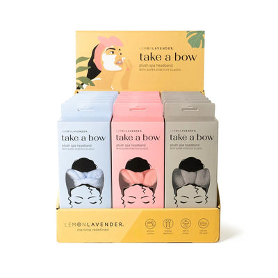 FAIRE Bath and Beauty Lemon Lavender Take A Bow Spa Headband-Multi