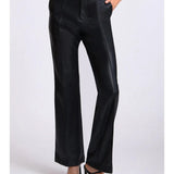 Faux Ever Leather Flare Trouser-Black - Infinity Raine
