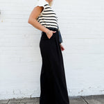 Black Silky Oversized Pants In Black - Infinity Raine