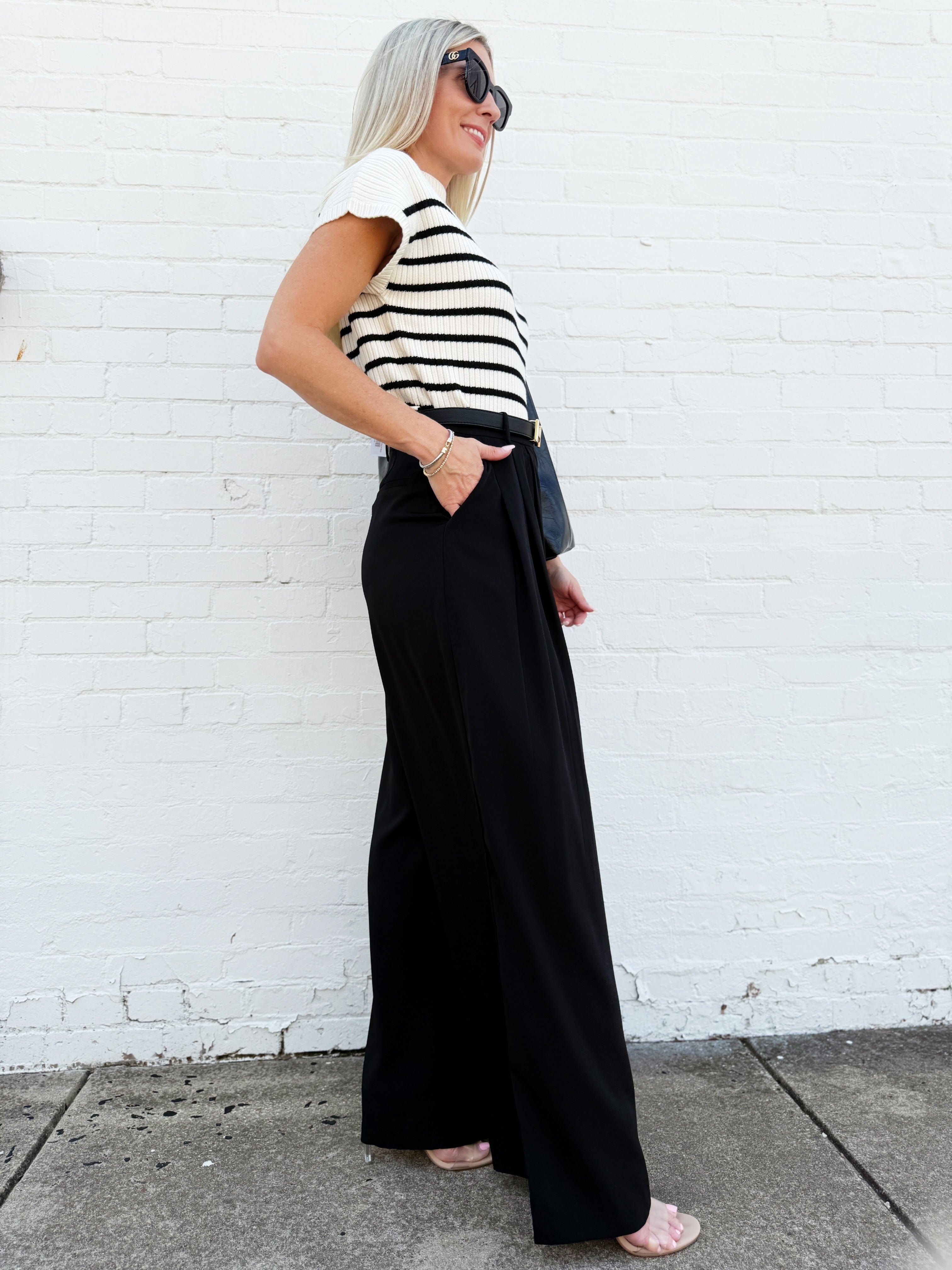 Black Silky Oversized Pants In Black - Infinity Raine
