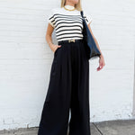 Black Silky Oversized Pants In Black - Infinity Raine
