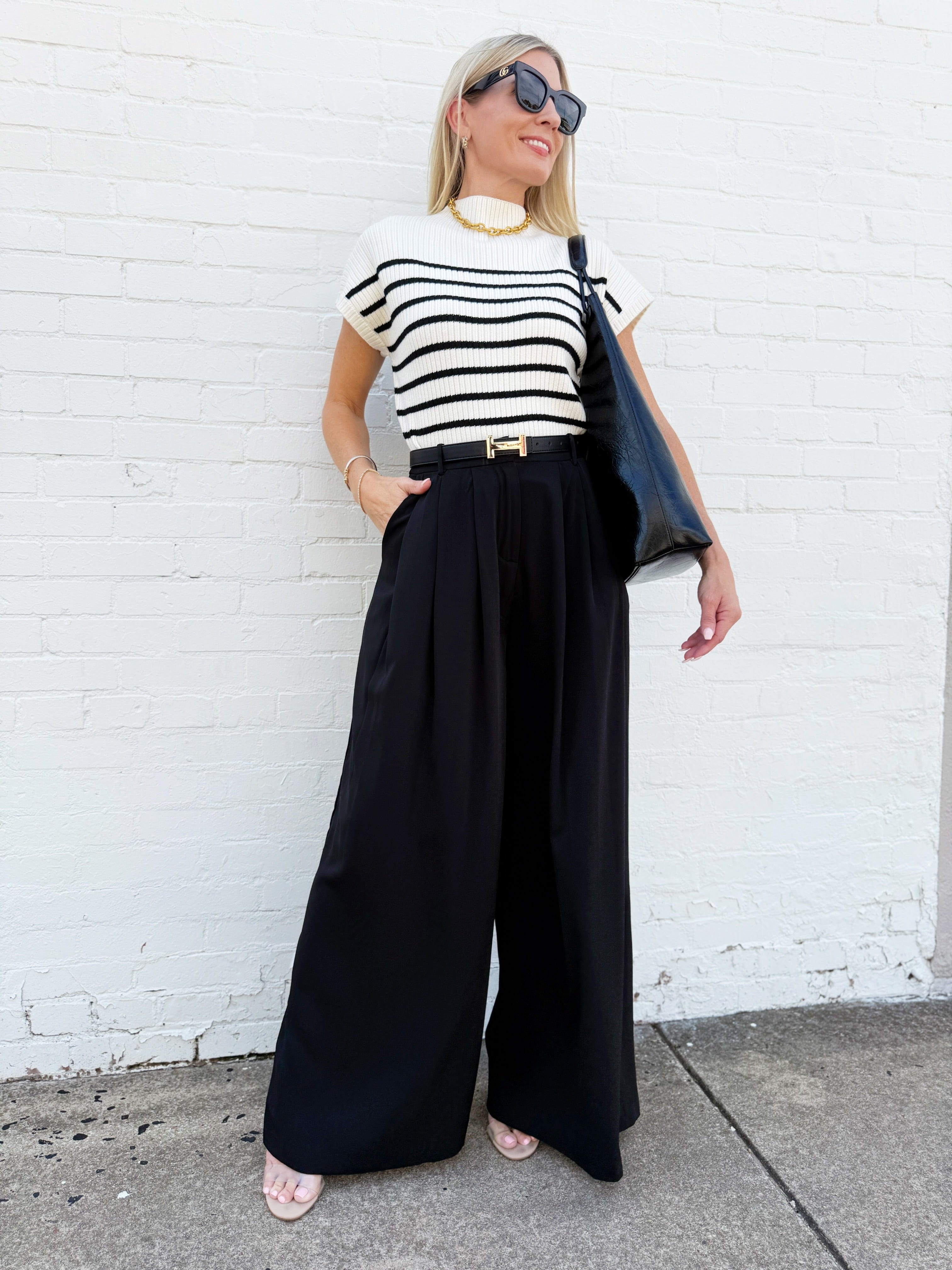 Black Silky Oversized Pants In Black - Infinity Raine