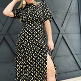 Amalfi Midi Fitted Dress-Black - Infinity Raine