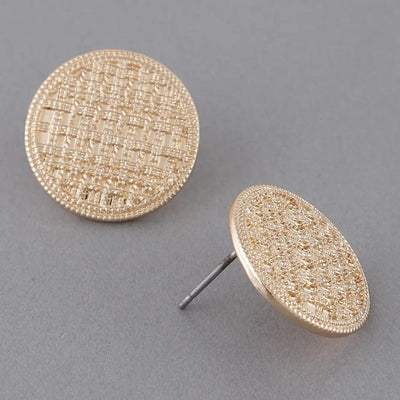 Braided Coin Studs-Gold - Infinity Raine