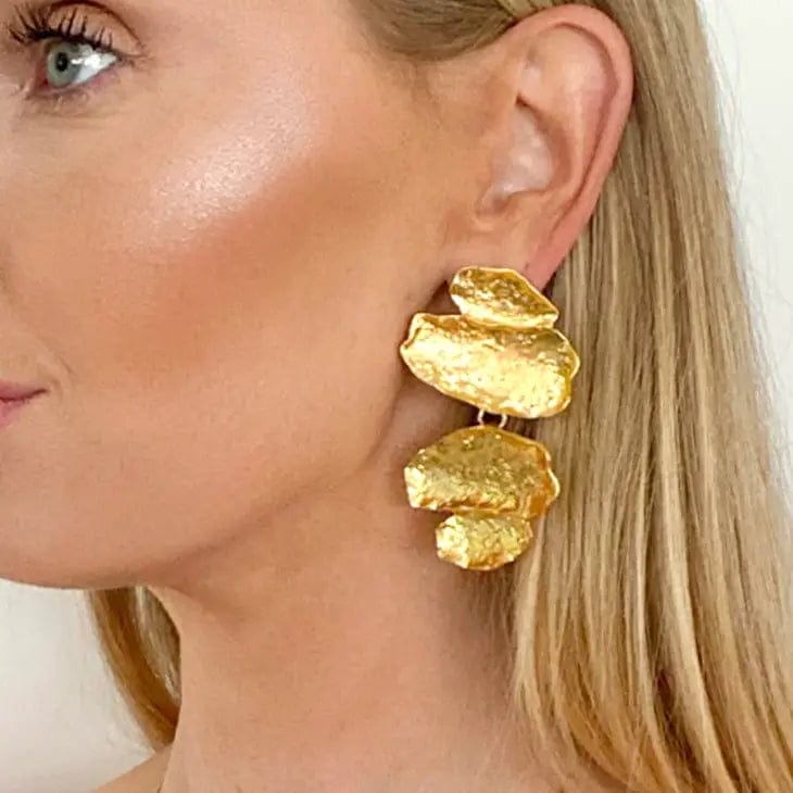 Nicholls Geometric Statement Earrings-Gold - Infinity Raine