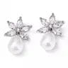 Nicholl Bella Flower and Pearl Earrings-Silver - Infinity Raine