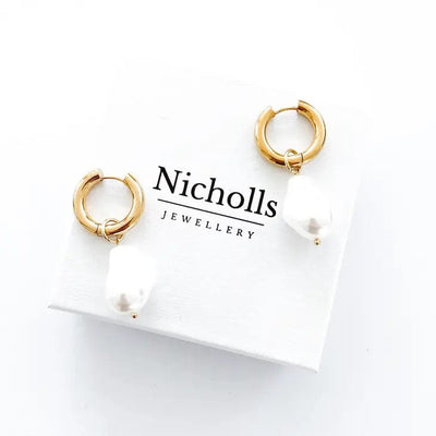 Nicholls Baroque Earrings-Pearl - Infinity Raine