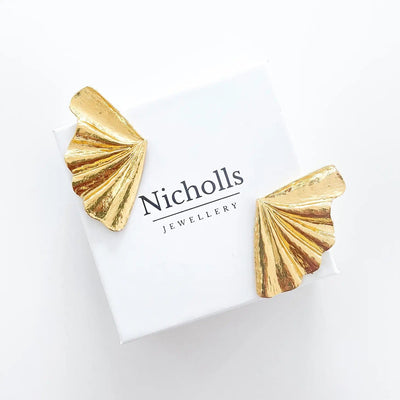 Nicholls Fan Statement Earrings-Gold - Infinity Raine