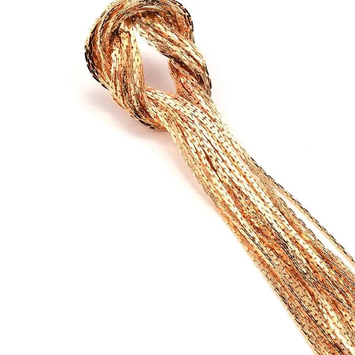 Nicholls Knot Tassel Drop Earrings-Gold - Infinity Raine