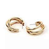 Nicholls Triple Hoop Earrings-Gold - Infinity Raine