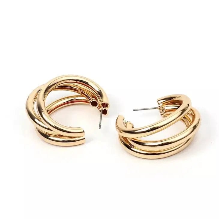 Nicholls Triple Hoop Earrings-Gold - Infinity Raine