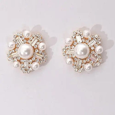 Starburst Pearl Earrings-Gold - Infinity Raine