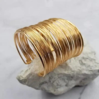 Wrap Bangle Cuff Bracelet-Gold - Infinity Raine