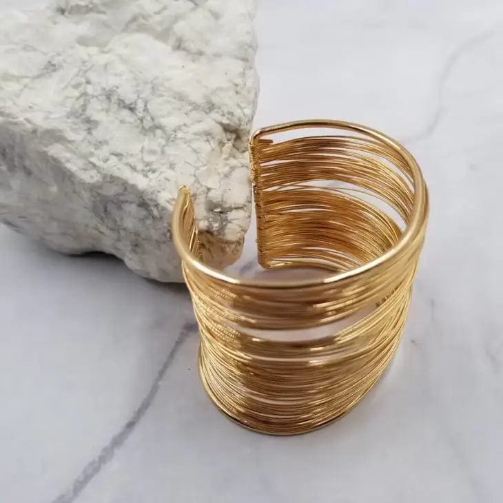 Wrap Bangle Cuff Bracelet-Gold - Infinity Raine