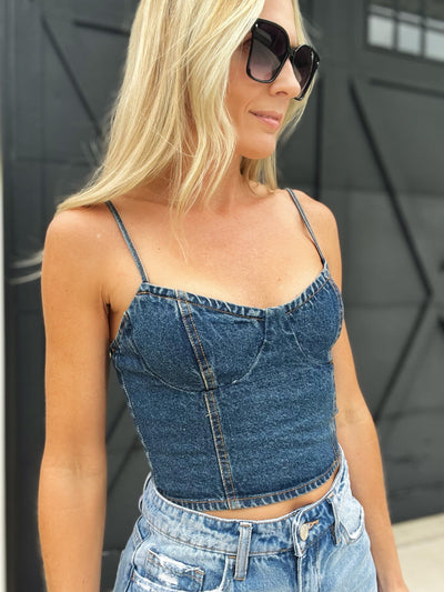 Denim Bustier Cami-Denim - Infinity Raine