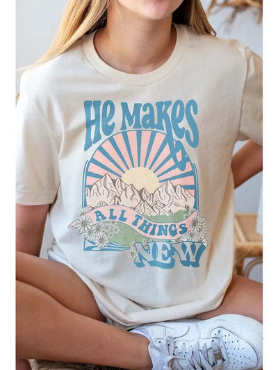 He Makes All Things New Tee-Cream - Infinity Raine