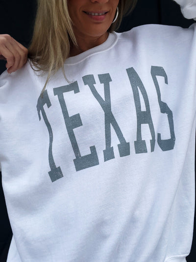 Texas Vintage Graphic Sweatshirt-White - Infinity Raine