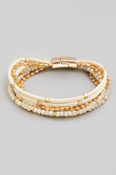 Layered Beads and Chain Magnetic Bracelet - Infinity Raine