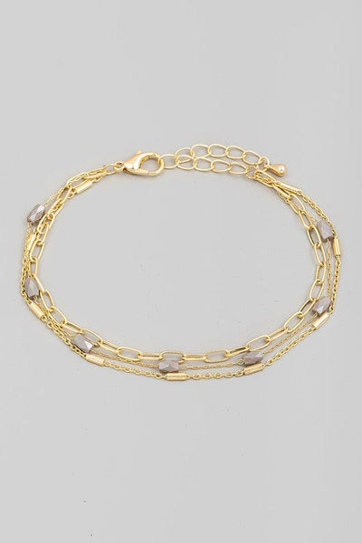 Faceted Tube Beaded Layered Bracelet-Multi - Infinity Raine