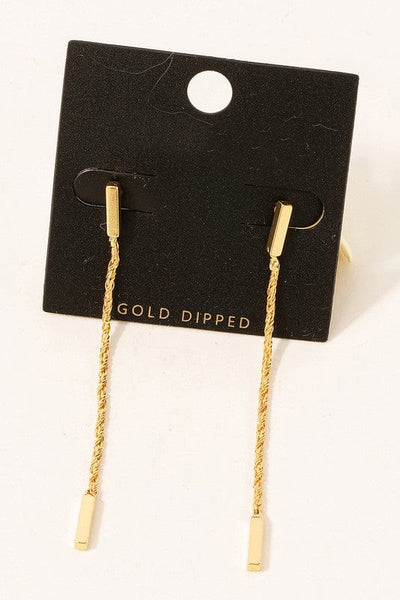 Gold Bar Charm Dangle Earring-Gold - Infinity Raine