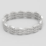 Metallic Elastic Scales Bracelet In Silver - Infinity Raine