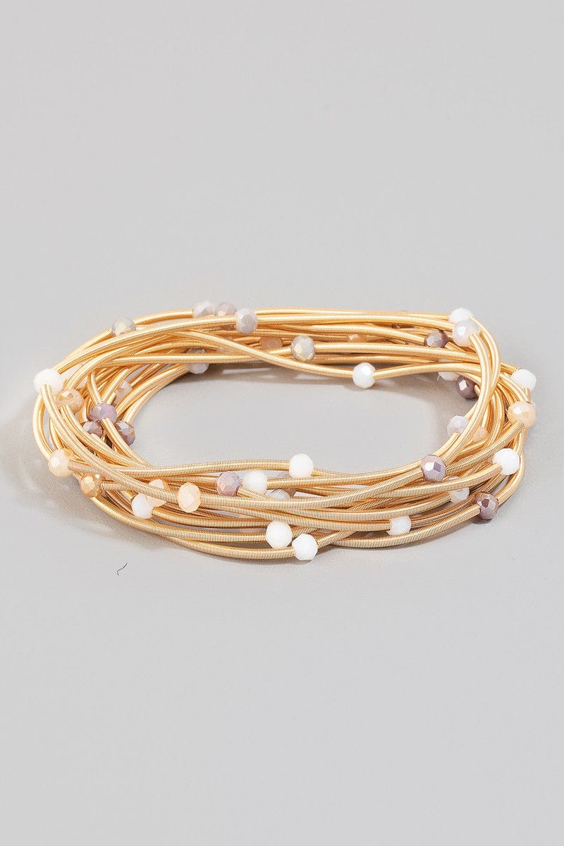 fame accessories Jewelry - Bracelets Multi Strand Stretch Bracelets In Multi and Gold