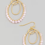 Double Round Drop Glass Bead Earrings In Pink - Infinity Raine