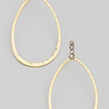 Hammered Oval Drop Earrings In Gold and Grey - Infinity Raine