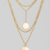 Double Disc Charm Layered Necklace In Gold - Infinity Raine