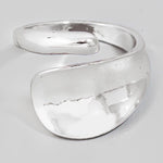 Metallic Wrap Adjustable Ring In Silver - Infinity Raine