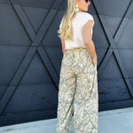 Palazzo Floral Pants In Olive - Infinity Raine