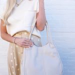 Faux Leather Rope Bag In Bone - Infinity Raine